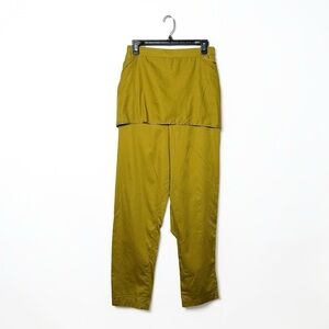 Black Crane 100% Cotton Wrap Skirt Pant in Olive Green